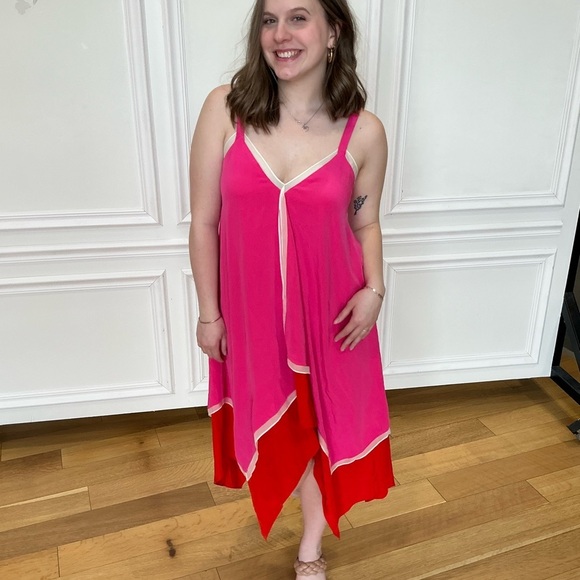 Silk Diane Von Furstenberg Pink and Red dress - Picture 1 of 9